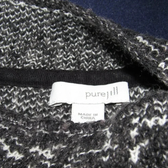 J. Jill PureJill  Mock Turtleneck Gray White Sweater Size S - Picture 5 of 7